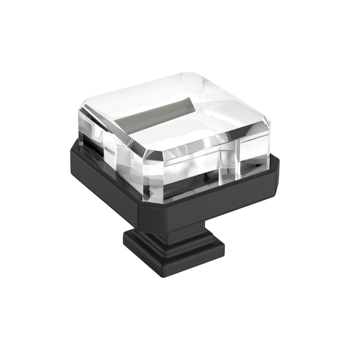 Amerock BP36975CBBR Glacio 1-3/8 inch (35mm) Length Clear/Black Bronze Cabinet Knob