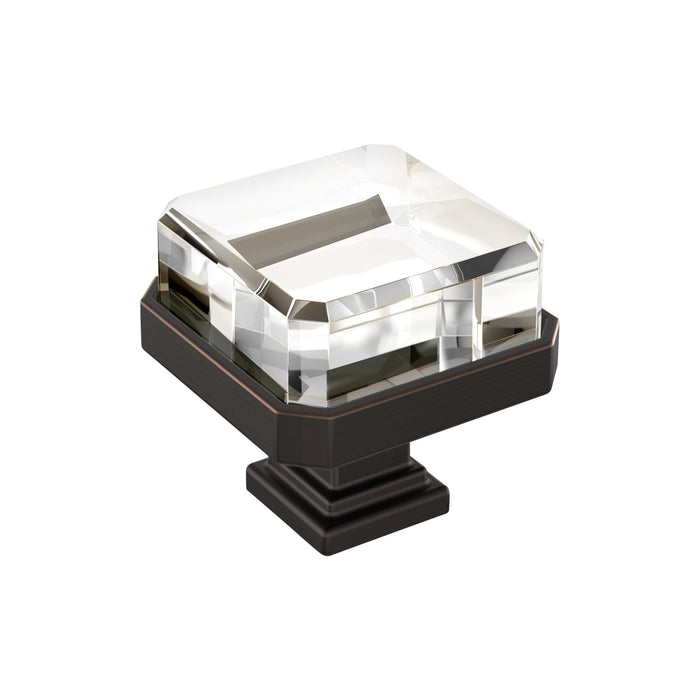 Amerock BP36975CORB Glacio 1-3/8 inch (35mm) Length Clear/Oil-Rubbed Bronze Cabinet Knob