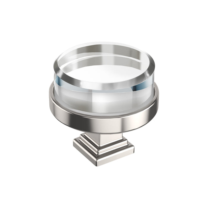 Amerock BP36976CPN Glacio 1-1/2 inch (38mm) Diameter Clear/Polished Nickel Cabinet Knob
