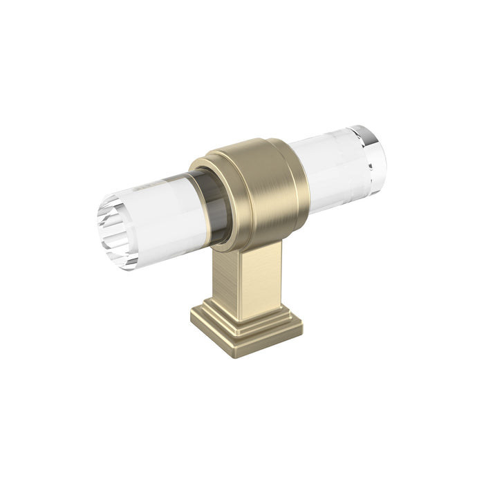 Amerock BP36977CBBZ Glacio 2-1/8 inch (54mm) Length Clear/Golden Champagne Cabinet Knob
