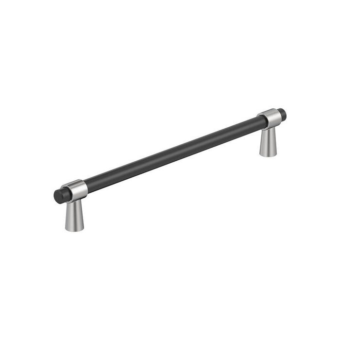 Amerock BP36980FB26 Mergence 7-9/16 inch (192mm) Center-to-Center Matte Black/Polished Chrome Cabinet Pull
