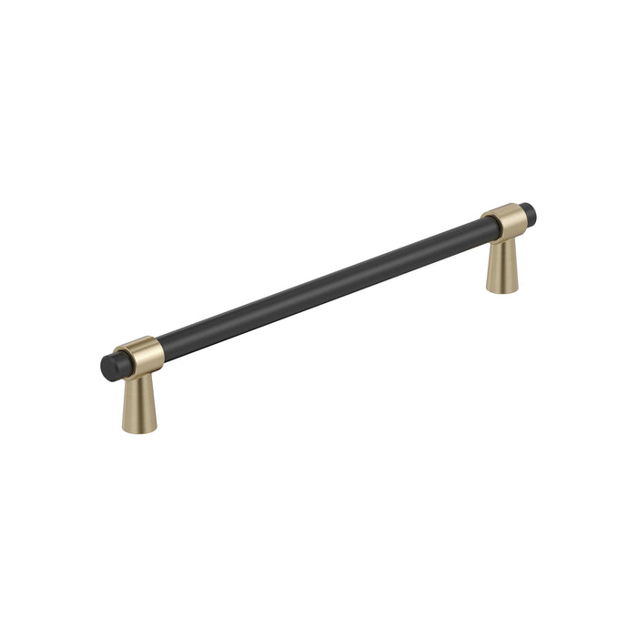 Amerock BP36980FBBBZ Mergence 7-9/16 inch (192mm) Center-to-Center Matte Black/Golden Champagne Cabinet Pull