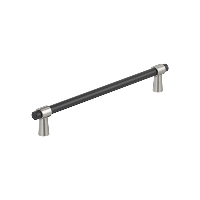 Amerock BP36980FBG10 Mergence 7-9/16 inch (192mm) Center-to-Center Matte Black/Satin Nickel Cabinet Pull
