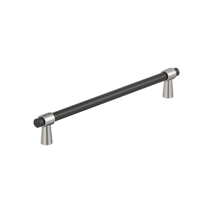 Amerock BP36980FBPN Mergence 7-9/16 inch (192mm) Center-to-Center Matte Black/Polished Nickel Cabinet Pull