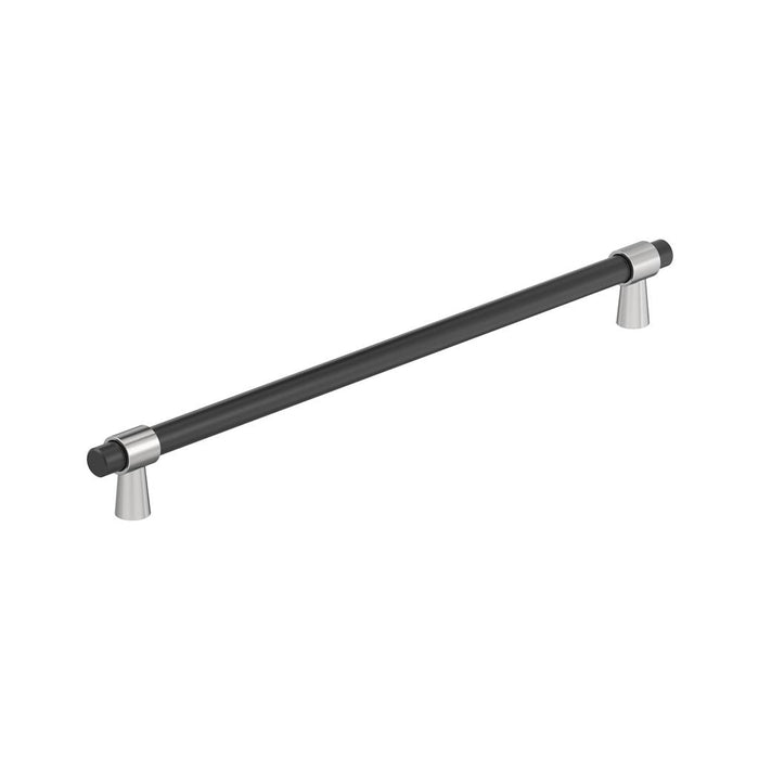 Amerock BP36984FB26 Mergence 18 inch (457mm) Center-to-Center Matte Black/Polished Chrome Appliance Pull