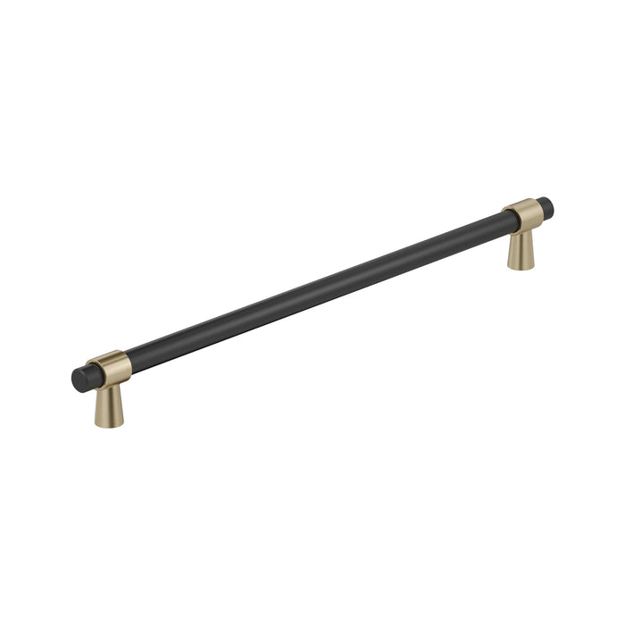 Amerock BP36984FBBBZ Mergence 18 inch (457mm) Center-to-Center Matte Black/Golden Champagne Appliance Pull