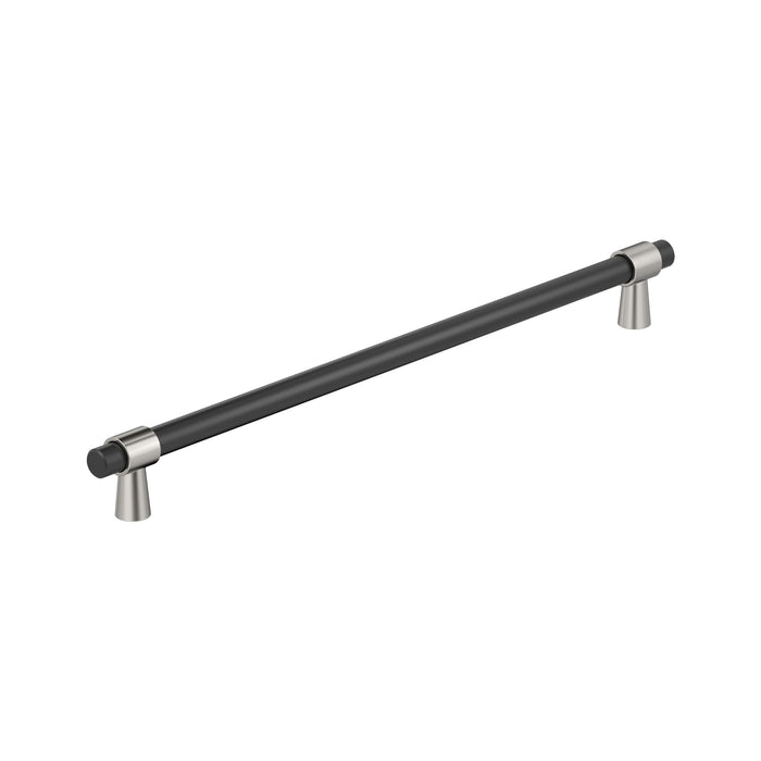 Amerock BP36984FBPN Mergence 18 inch (457mm) Center-to-Center Matte Black/Polished Nickel Appliance Pull