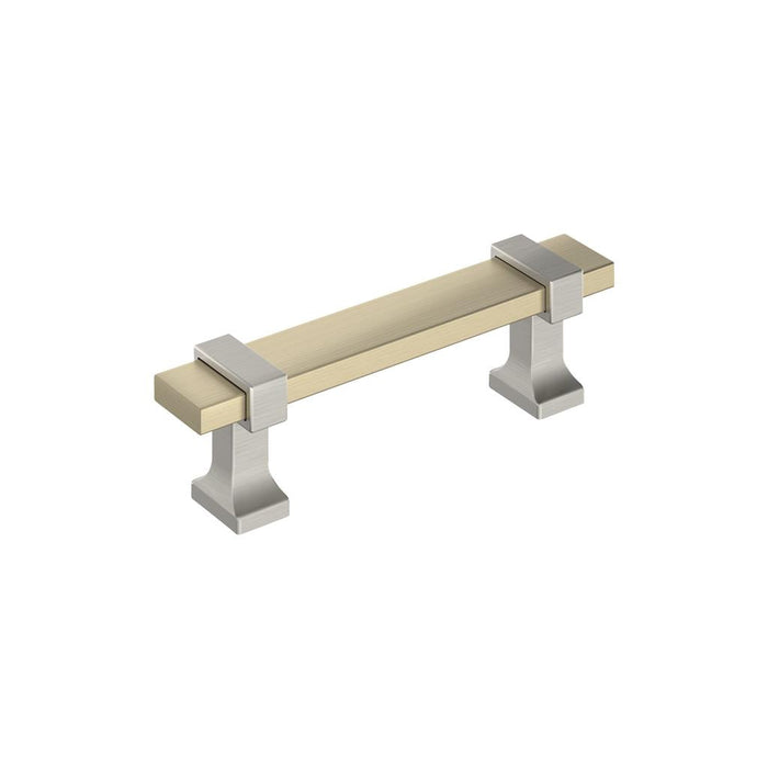 Amerock BP37080BBZG10 Overton 3 inch (76mm) Center-to-Center Golden Champagne/Satin Nickel Cabinet Pull