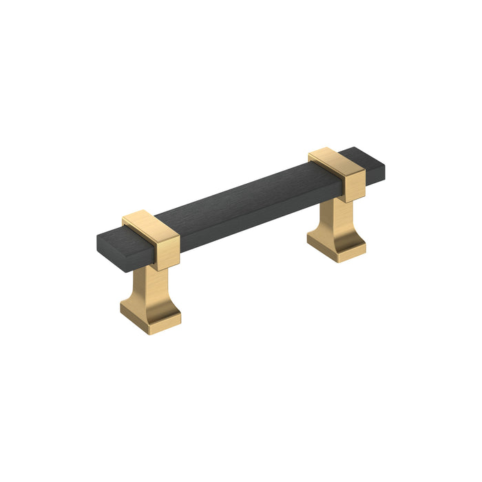 Amerock BP37080BMBCZ Overton 3 inch (76mm) Center-to-Center Brushed Matte Black/Champagne Bronze Cabinet Pull