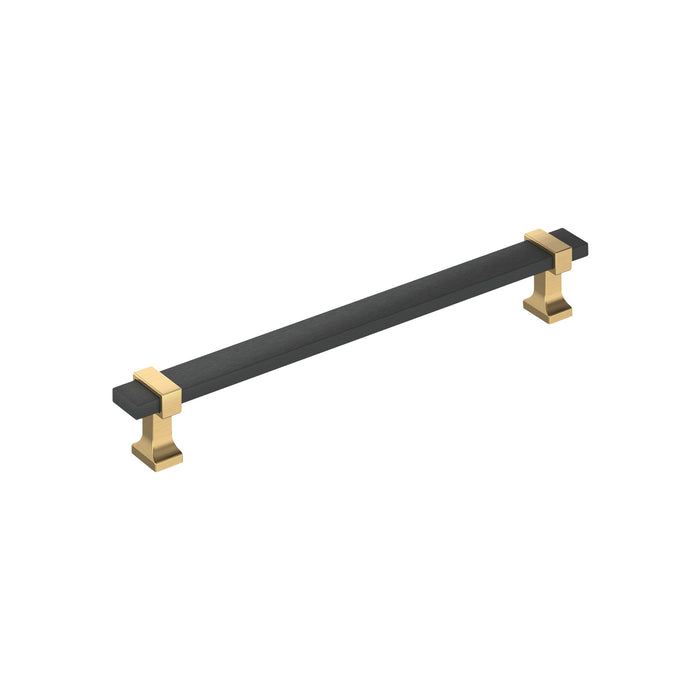 Amerock BP37081BMBCZ Overton 7-9/16 inch (192mm) Center-to-Center Brushed Matte Black/Champagne Bronze Cabinet Pull