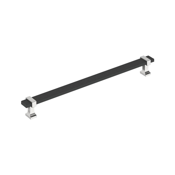 Amerock BP37082BMB26 Overton 10-1/16 inch (256mm) Center-to-Center Brushed Matte Black/Polished Chrome Cabinet Pull