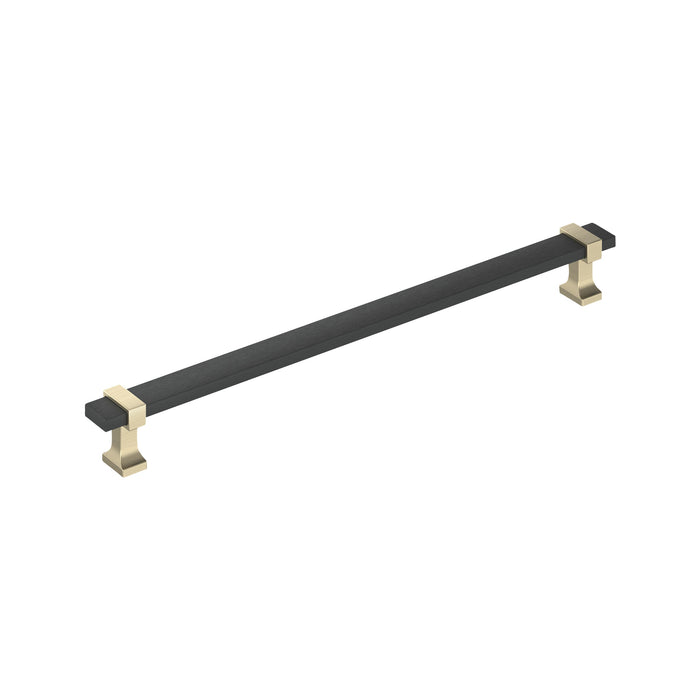 Amerock BP37082BMBBBZ Overton 10-1/16 inch (256mm) Center-to-Center Brushed Matte Black/Golden Champagne Cabinet Pull