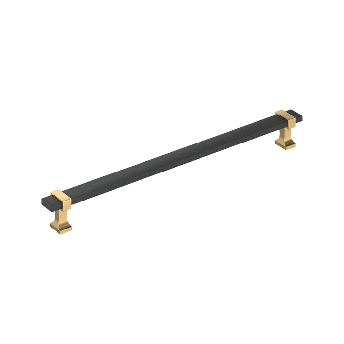 Amerock BP37082BMBCZ Overton 10-1/16 inch (256mm) Center-to-Center Brushed Matte Black/Champagne Bronze Cabinet Pull