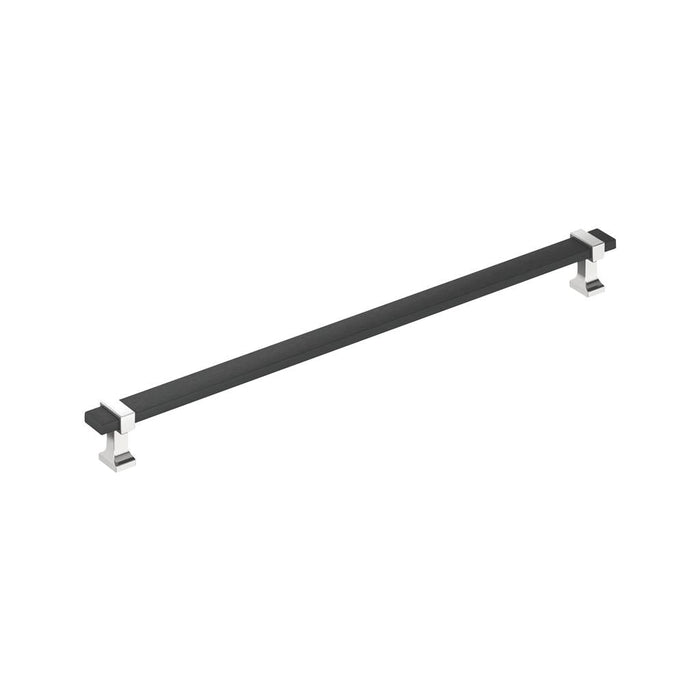 Amerock BP37083BMB26 Overton 12-5/8 inch (320mm) Center-to-Center Brushed Matte Black/Polished Chrome Cabinet Pull