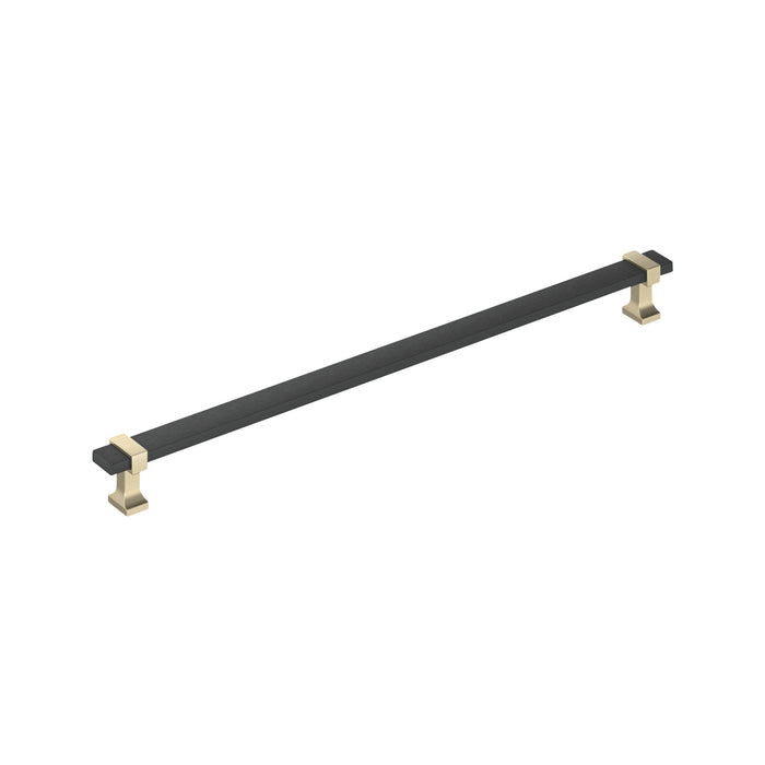 Amerock BP37083BMBBBZ Overton 12-5/8 inch (320mm) Center-to-Center Brushed Matte Black/Golden Champagne Cabinet Pull