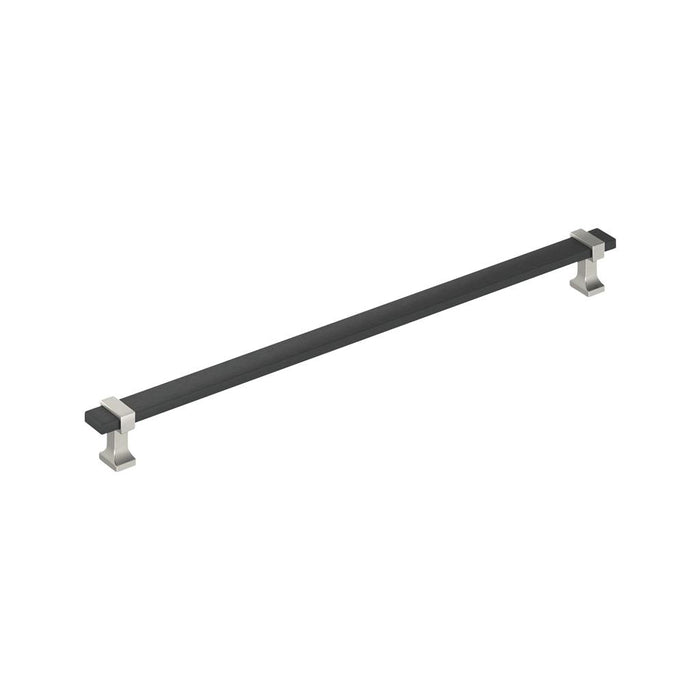 Amerock BP37083BMBG10 Overton 12-5/8 inch (320mm) Center-to-Center Brushed Matte Black/Satin Nickel Cabinet Pull