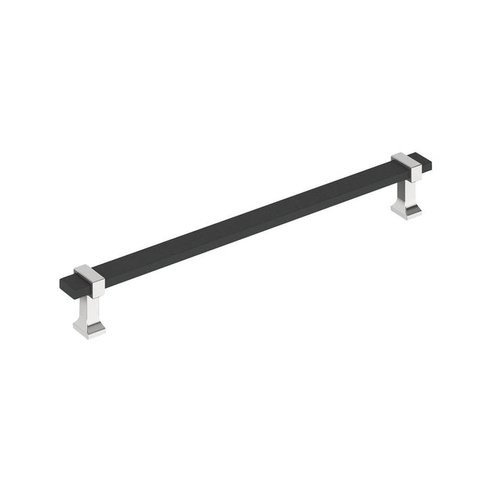 Amerock BP37084BMB26 Overton 12 inch (305mm) Center-to-Center Brushed Matte Black/Polished Chrome Appliance Pull