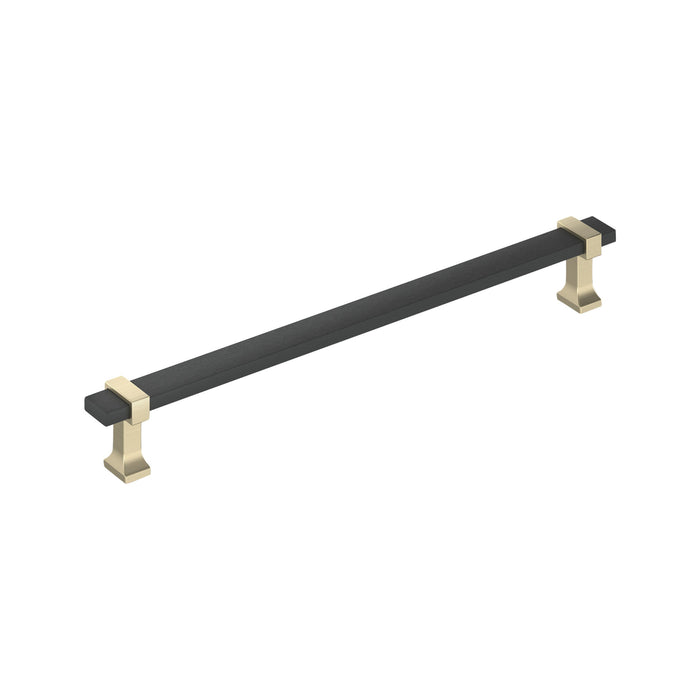 Amerock BP37084BMBBBZ Overton 12 inch (305mm) Center-to-Center Brushed Matte Black/Golden Champagne Appliance Pull
