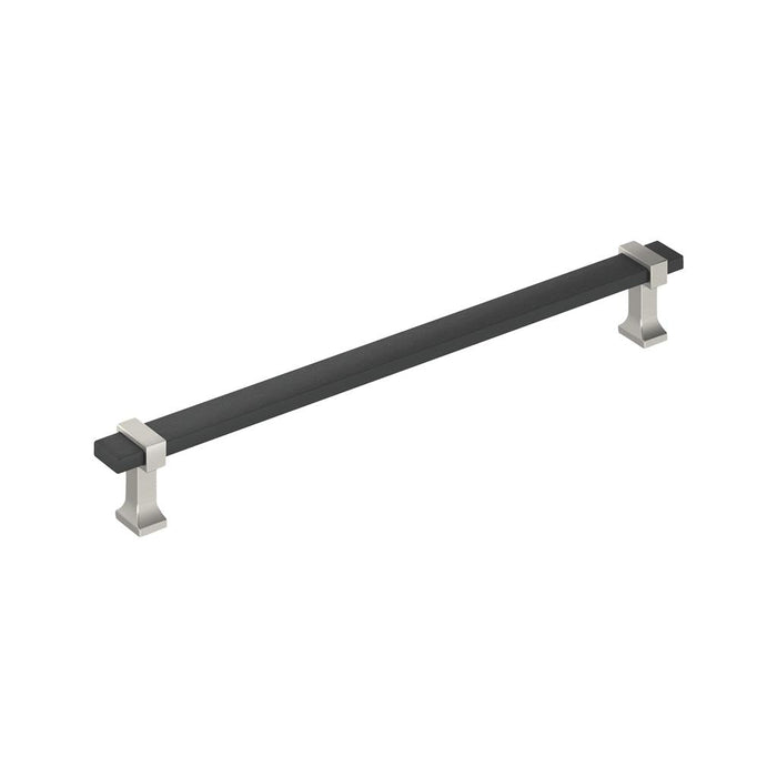 Amerock BP37084BMBG10 Overton 12 inch (305mm) Center-to-Center Brushed Matte Black/Satin Nickel Appliance Pull