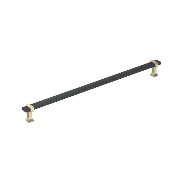 Amerock BP37085BMBBBZ Overton 18 inch (457mm) Center-to-Center Brushed Matte Black/Golden Champagne Appliance Pull