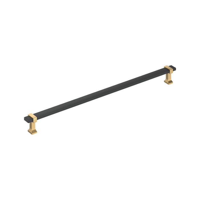Amerock BP37085BMBCZ Overton 18 inch (457mm) Center-to-Center Brushed Matte Black/Champagne Bronze Appliance Pull