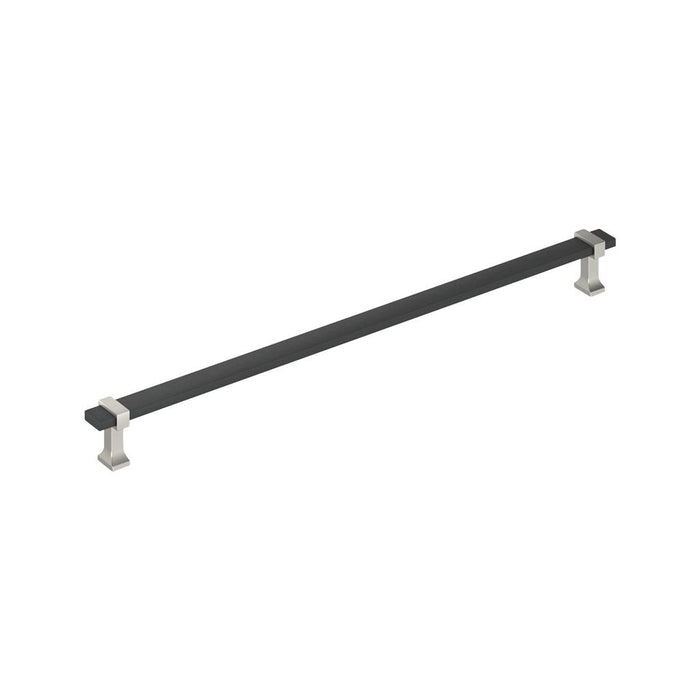 Amerock BP37085BMBG10 Overton 18 inch (457mm) Center-to-Center Brushed Matte Black/Satin Nickel Appliance Pull