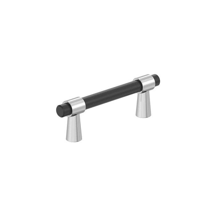 Amerock BP37385FB26 Mergence 3 inch (76mm) Center-to-Center Matte Black/Polished Chrome Cabinet Pull