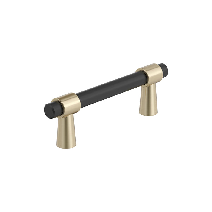 Amerock BP37385FBBBZ Mergence 3 inch (76mm) Center-to-Center Matte Black/Golden Champagne Cabinet Pull