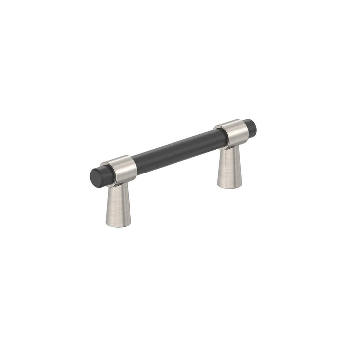 Amerock BP37385FBG10 Mergence 3 inch (76mm) Center-to-Center Matte Black/Satin Nickel Cabinet Pull