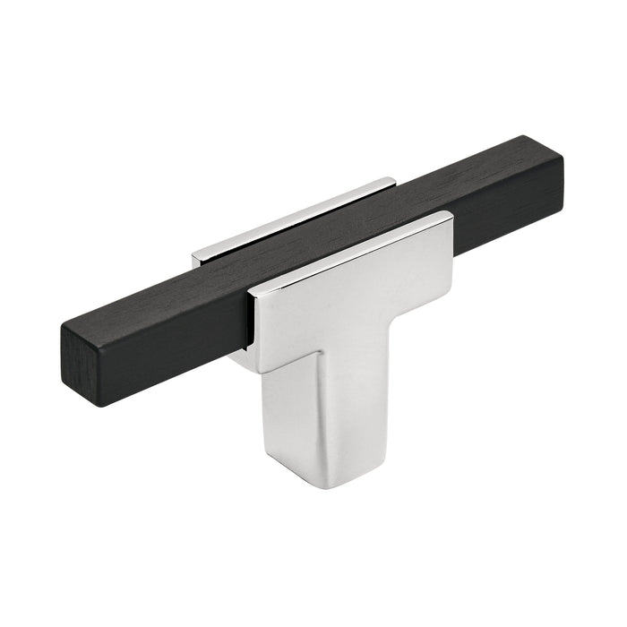 Amerock BP6726BMB Urbanite 2-3/4 inch (70mm) Length Polished Chrome/Brushed Matte Black Cabinet Knob