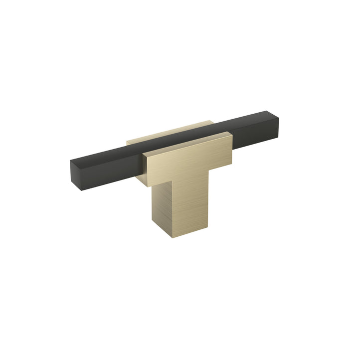 Amerock BP67BBZMB Urbanite 2-3/4 inch (70mm) Length Golden Champagne/Matte Black Cabinet Knob