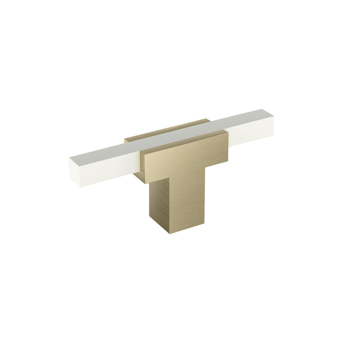 Amerock BP67BBZWHT Urbanite 2-3/4 inch (70mm) Length Golden Champagne/White Cabinet Knob