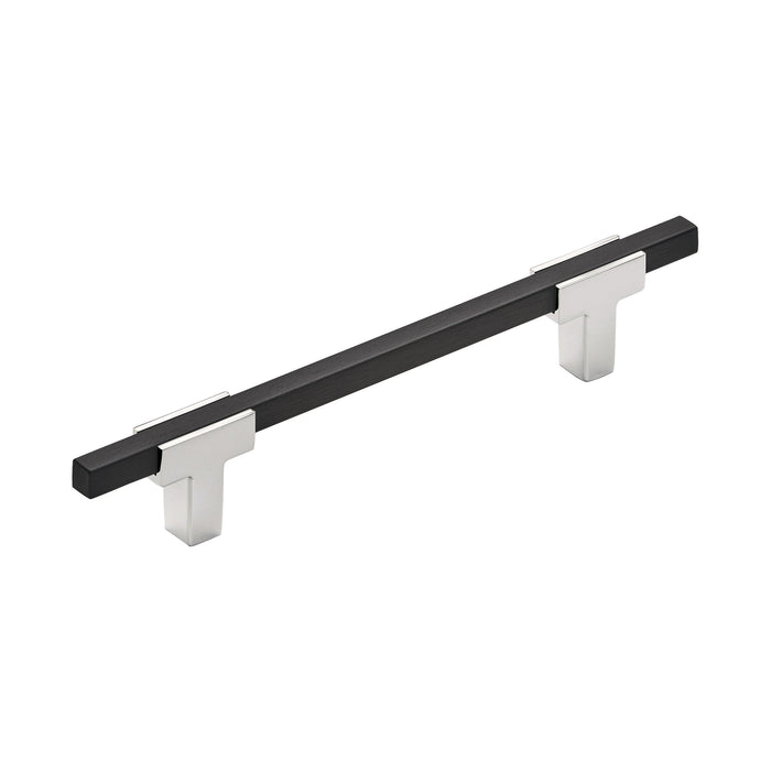 Amerock BP77812826BMB Urbanite 5-1/16 inch (128mm) Center-to-Center Polished Chrome/Brushed Matte Black Cabinet Pull