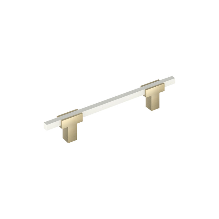 Amerock BP778128BBZWHT Urbanite 5-1/16 inch (128mm) Center-to-Center Golden Champagne/White Cabinet Pull