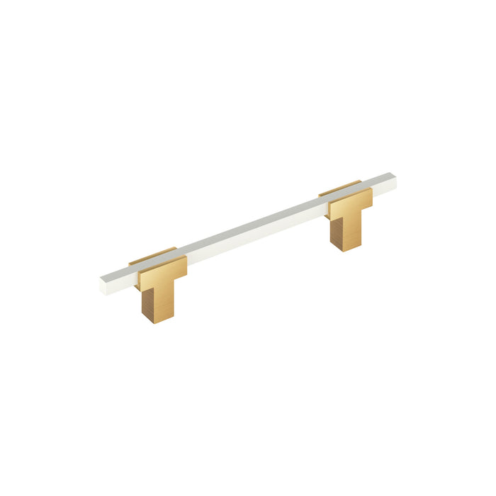 Amerock BP778128CZWHT Urbanite 5-1/16 inch (128mm) Center-to-Center Champagne Bronze/White Cabinet Pull