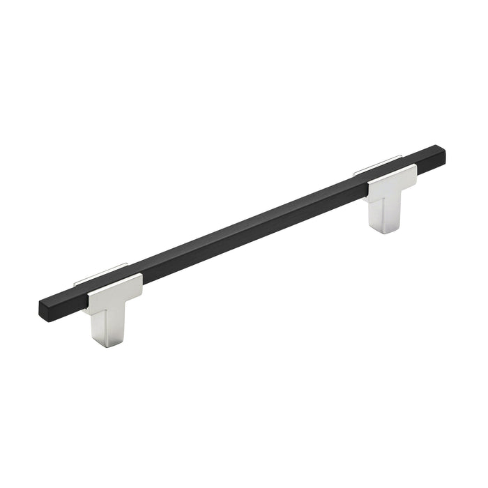 Amerock BP77816026BMB Urbanite 6-5/16 inch (160mm) Center-to-Center Polished Chrome/Brushed Matte Black Cabinet Pull