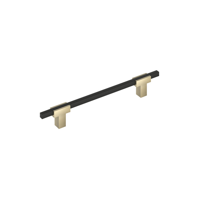 Amerock BP778160BBZMB Urbanite 6-5/16 inch (160mm) Center-to-Center Golden Champagne/Matte Black Cabinet Pull
