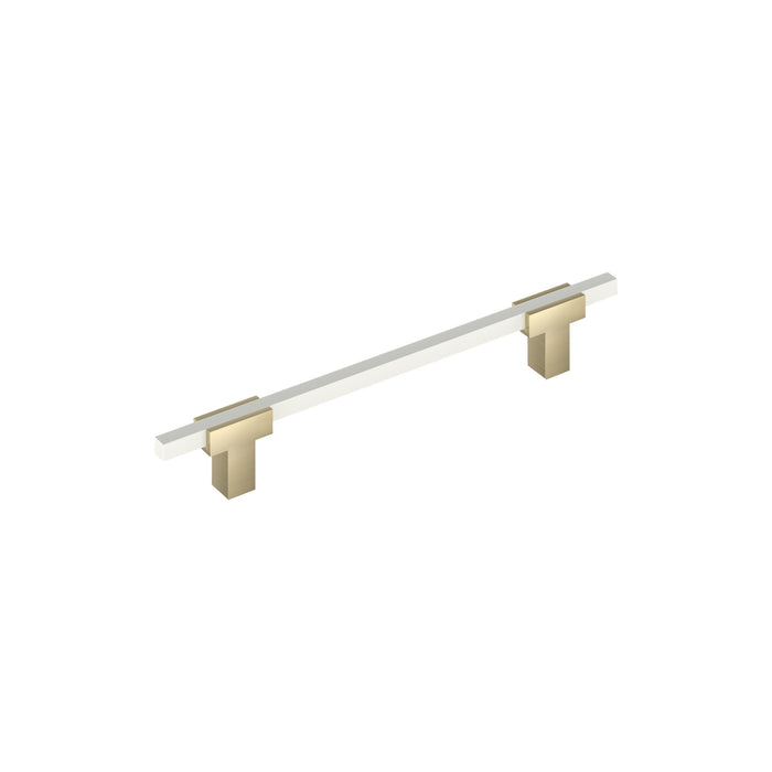 Amerock BP778160BBZWHT Urbanite 6-5/16 inch (160mm) Center-to-Center Golden Champagne/White Cabinet Pull