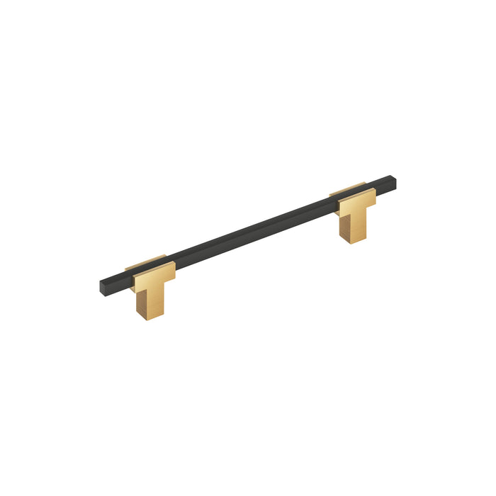 Amerock BP778160CZMB Urbanite 6-5/16 inch (160mm) Center-to-Center Champagne Bronze/Matte Black Cabinet Pull