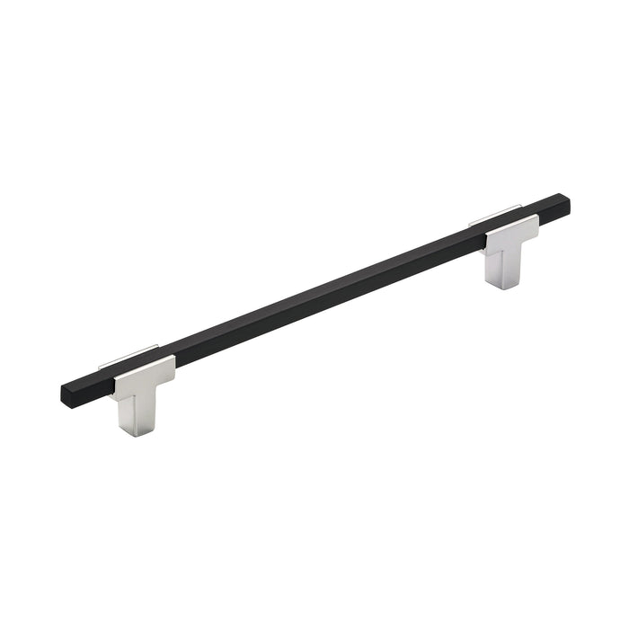 Amerock BP77819226BMB Urbanite 7-9/16 inch (192mm) Center-to-Center Polished Chrome/Brushed Matte Black Cabinet Pull