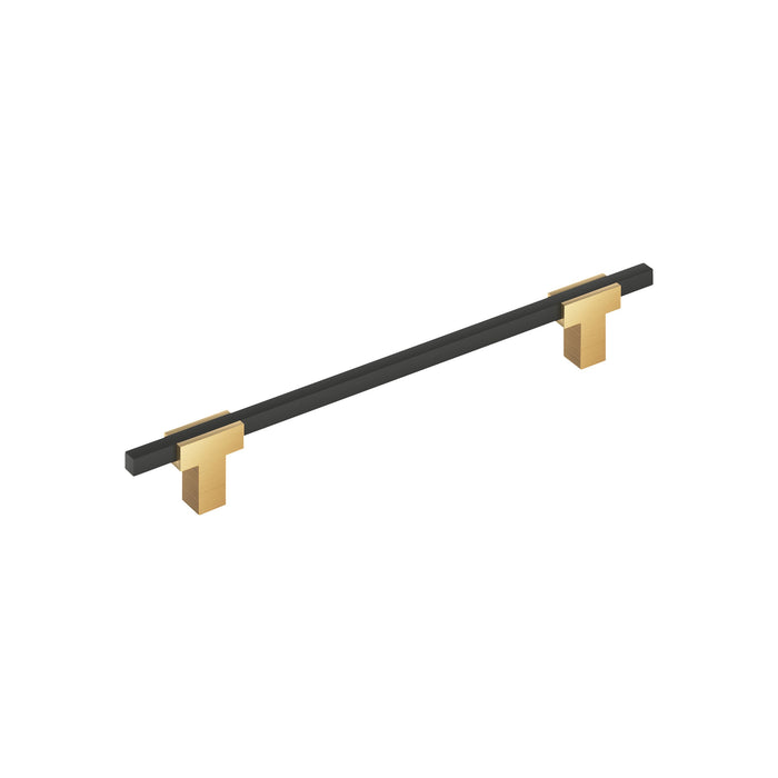 Amerock BP778192CZMB Urbanite 7-9/16 inch (192mm) Center-to-Center Champagne Bronze/Matte Black Cabinet Pull