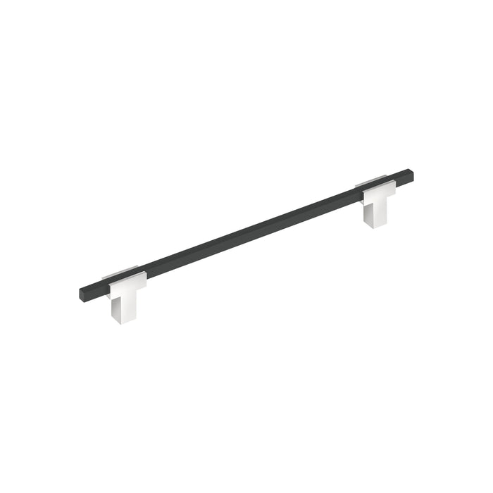 Amerock BP7782226BMB Urbanite 8-13/16 inch (224mm) Center-to-Center Polished Chrome/Brushed Matte Black Cabinet Pull