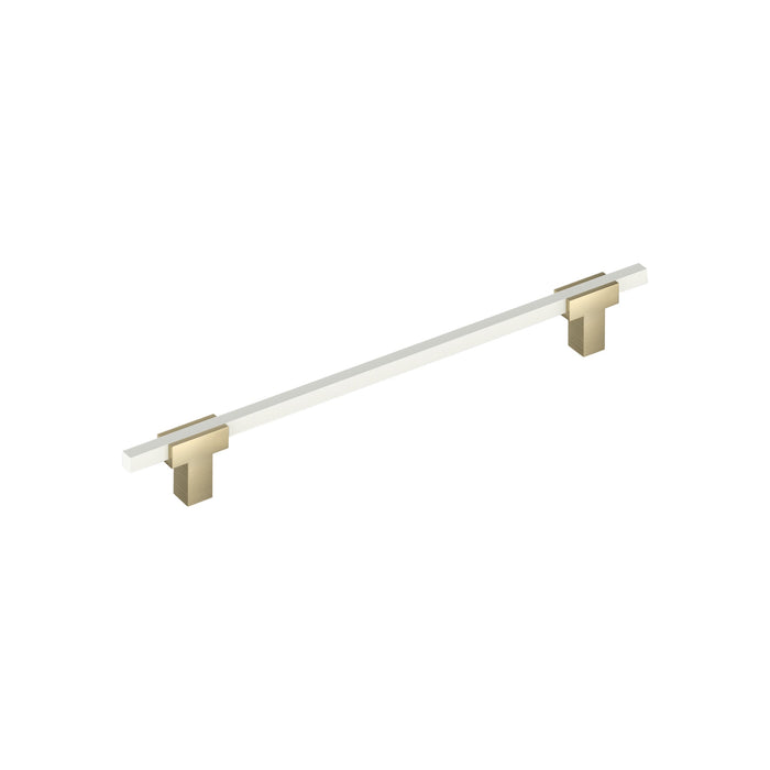 Amerock BP77822BBZWHT Urbanite 8-13/16 inch (224mm) Center-to-Center Golden Champagne/White Cabinet Pull