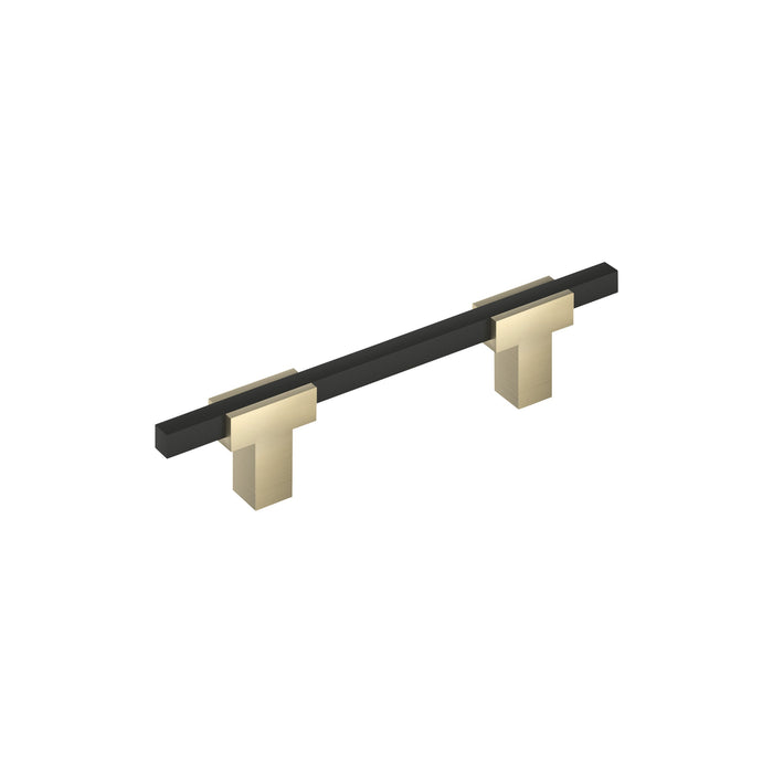 Amerock BP77896BBZMB Urbanite 3-3/4 inch (96mm) Center-to-Center Golden Champagne/Matte Black Cabinet Pull