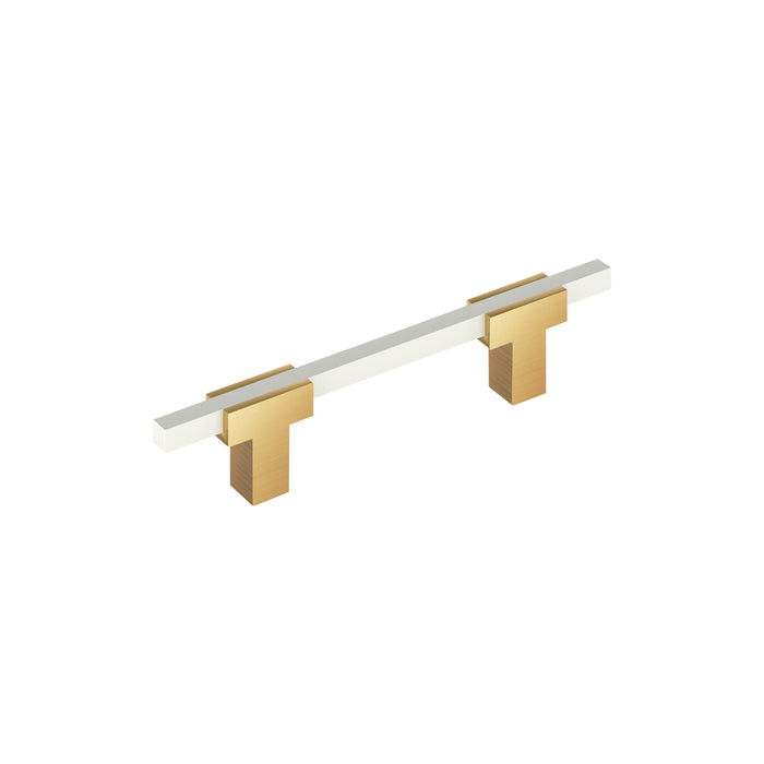 Amerock BP77896CZWHT Urbanite 3-3/4 inch (96mm) Center-to-Center Champagne Bronze/White Cabinet Pull