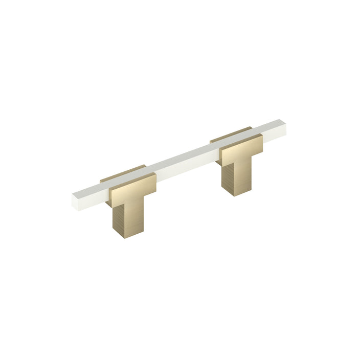 Amerock BP77898BBZWHT Urbanite 3 inch (76mm) Center-to-Center Golden Champagne/White Cabinet Pull