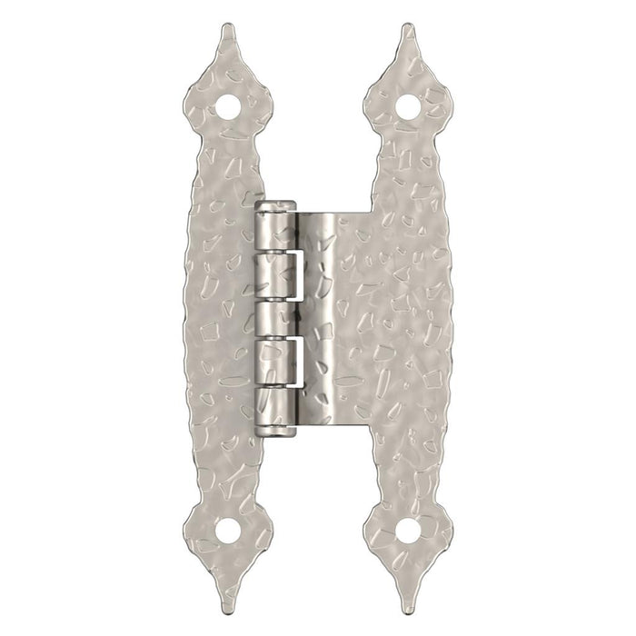 Amerock BPR3406G10 3/8 inch (10mm) Offset Non-Self Closing Face Mount Satin Nickel Cabinet Hinge - 1 Pair