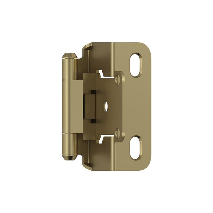 Amerock BPR7550BBZ 1/2 inch (13mm) Overlay Self Closing Partial Wrap Golden Champagne Cabinet Hinge - 1 Pair