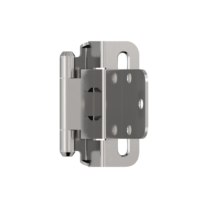 Amerock BPR756526 3/8 inch (10mm) Inset Self Closing Partial Wrap Polished Chrome Cabinet Hinge - 1 Pair