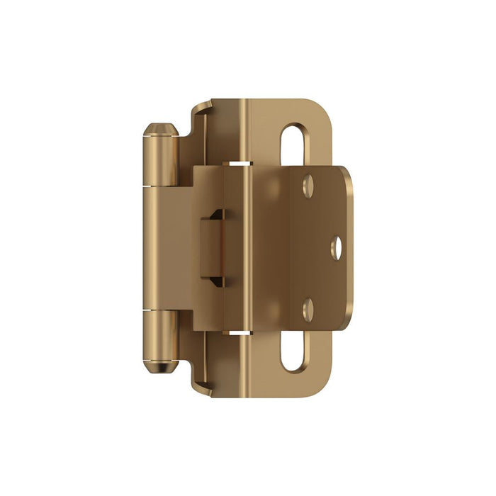 Amerock BPR7565CZ 3/8 inch (10mm) Inset Self Closing Partial Wrap Champagne Bronze Cabinet Hinge - 1 Pair